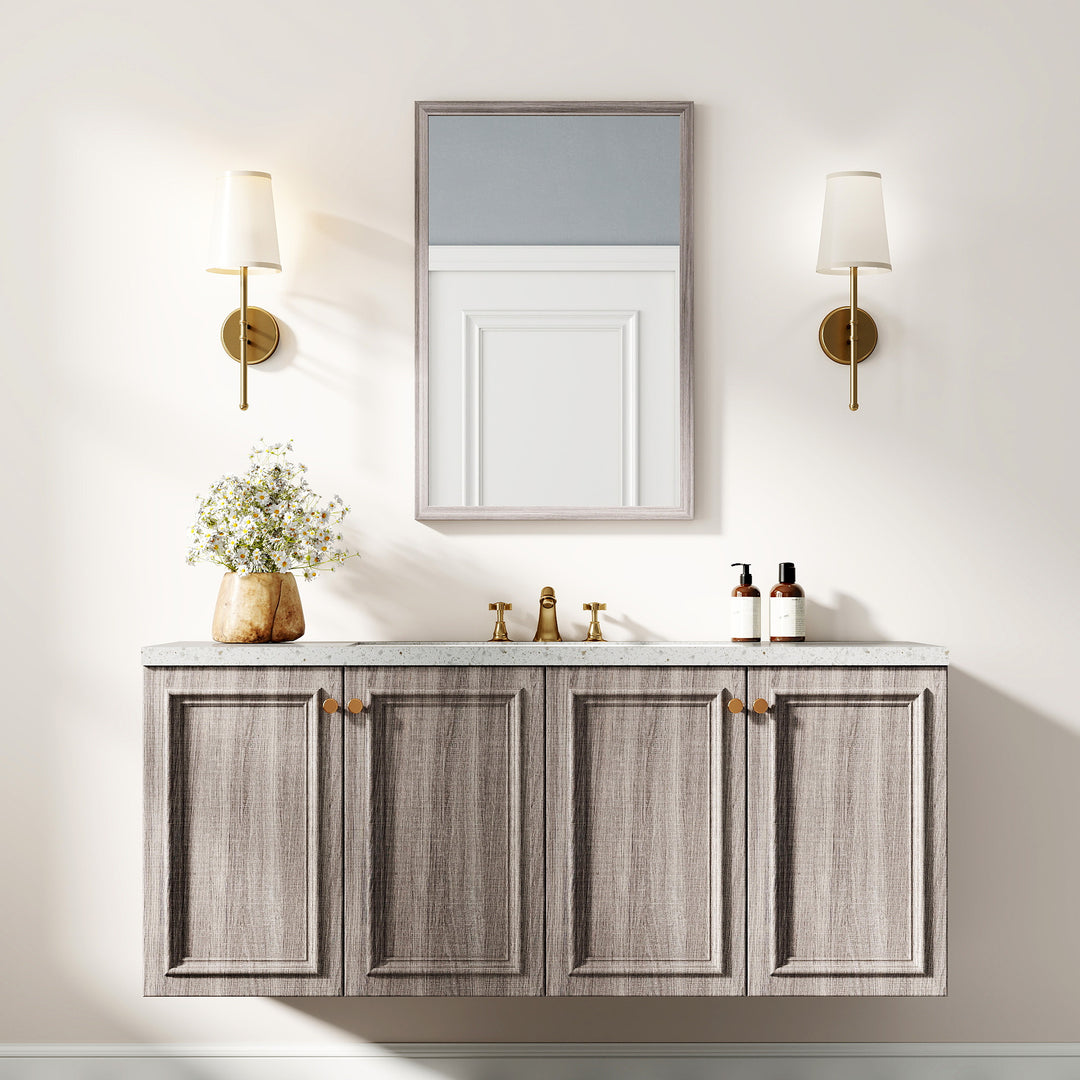 Wall Bathroom Mirror, 40 x 60 cm Wall-Mounted Mirror for Living Room, 