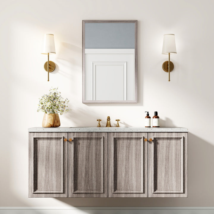 Wall Bathroom Mirror, 40 x 60 cm Wall-Mounted Mirror for Living Room, 