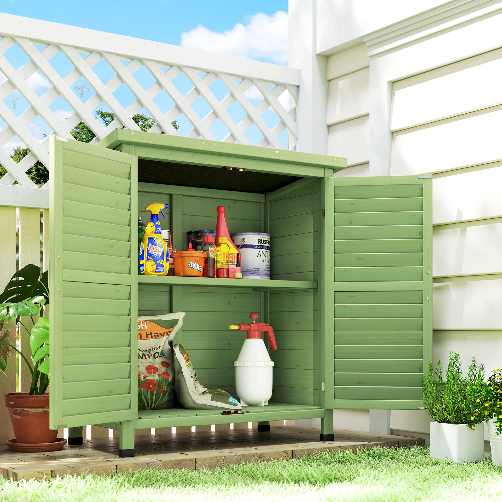 Garden Shed Wooden Garden Storage Shed 2 Door Unit Solid Fir Wood Gara