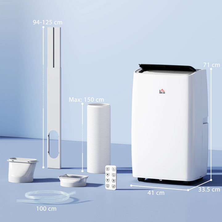 Portable Air Conditioner 14000 BTU, 4-in-1 Air Conditioning Unit, Dehumidifier, Cooling, Fan, Sleep Mode with 3 Speeds, Remote Control, LED Display, 24H Timer, Window Kit, Children Lock, 40m²