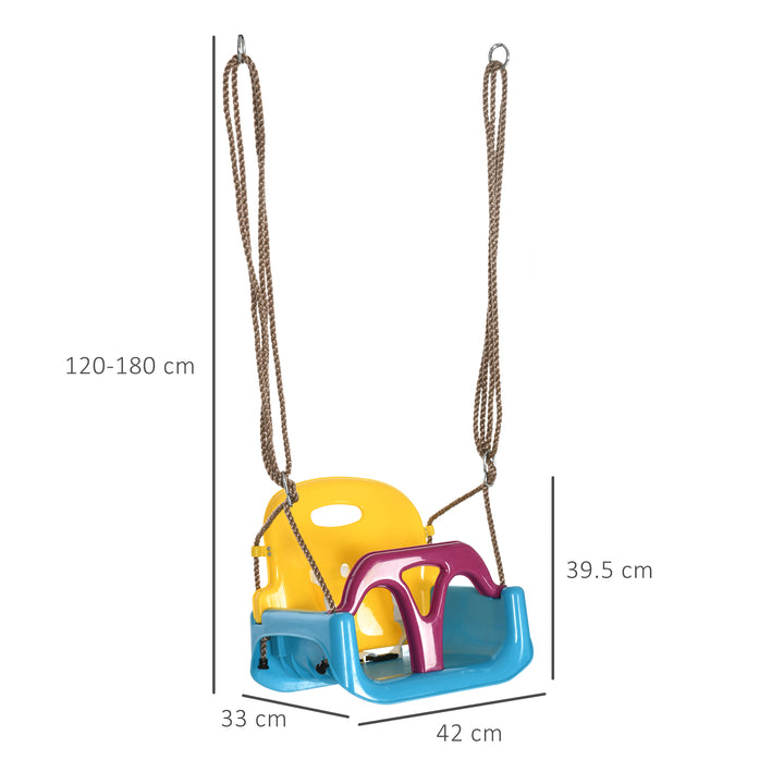3 in 1 Detachable Kids Swing Seat with Seatbelt, Adjustable Rope for I