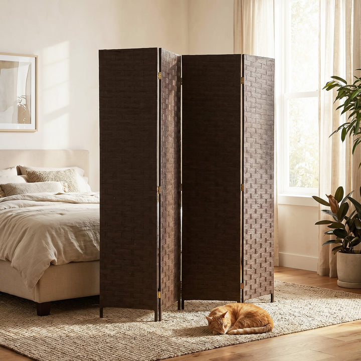 Wave Fibre Freestanding Folding Privacy Screen Panels, Room Divider, D