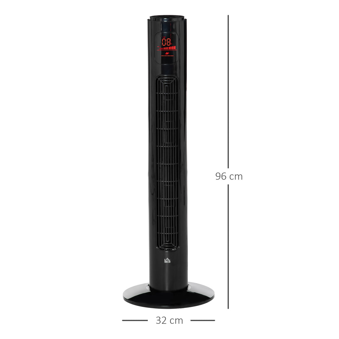 MCL 38'' Freestanding Tower Fan, 3 Speed 3 Mode, 12h Timer, 70 Degree Oscillation, LED Panel, 5M Remote Controller, Black