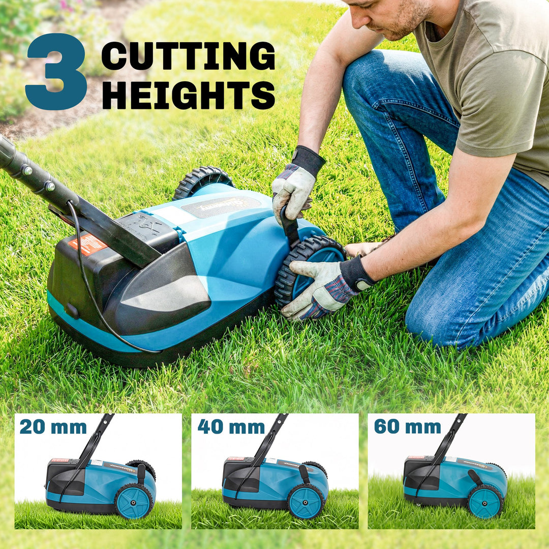 18V Cordless Lawnmower with 2 x 4Ah Batteries &amp; Charger, Battery Lawn 