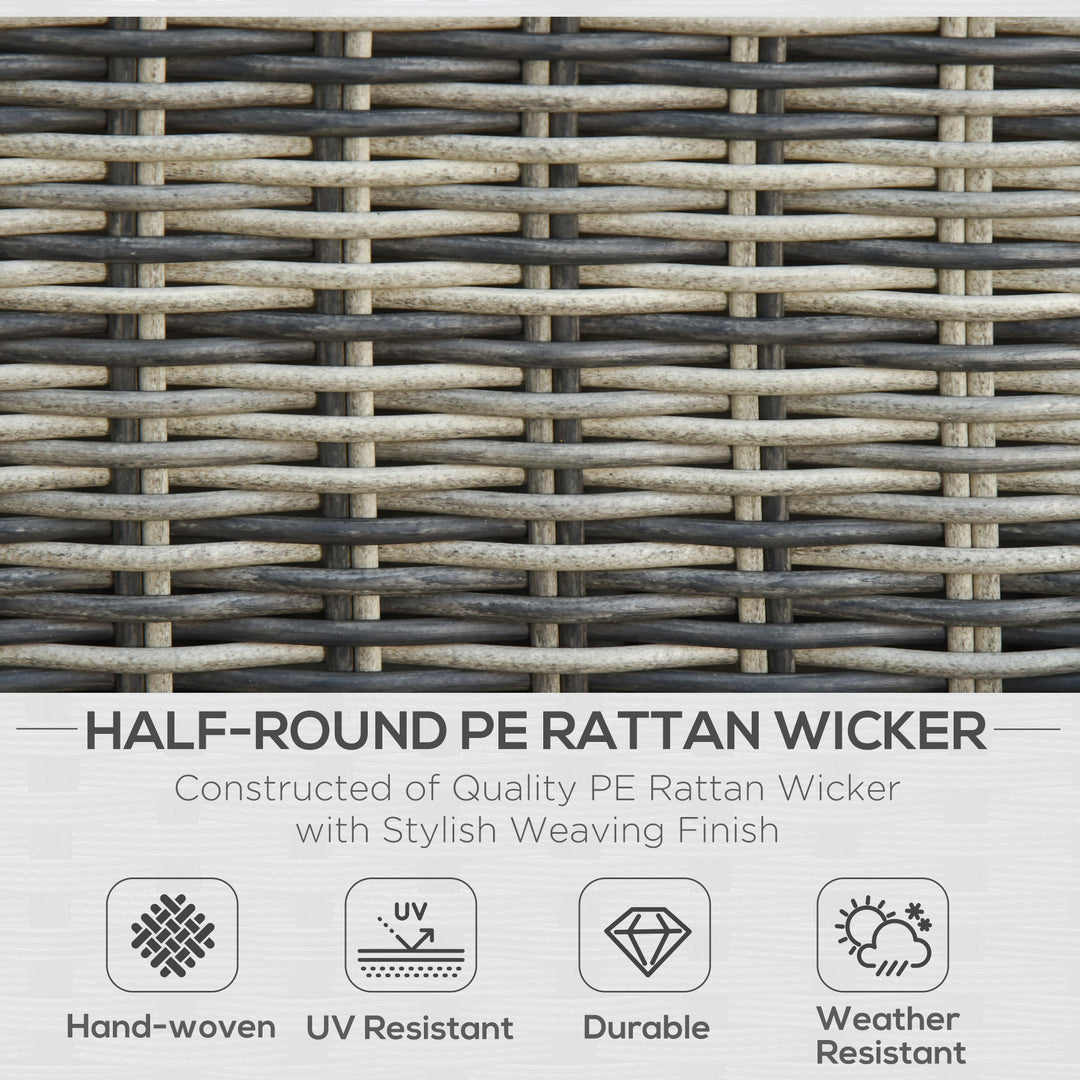 MCL Five Piece Rattan Armchair, Stool and Table Set - Mixed Grey