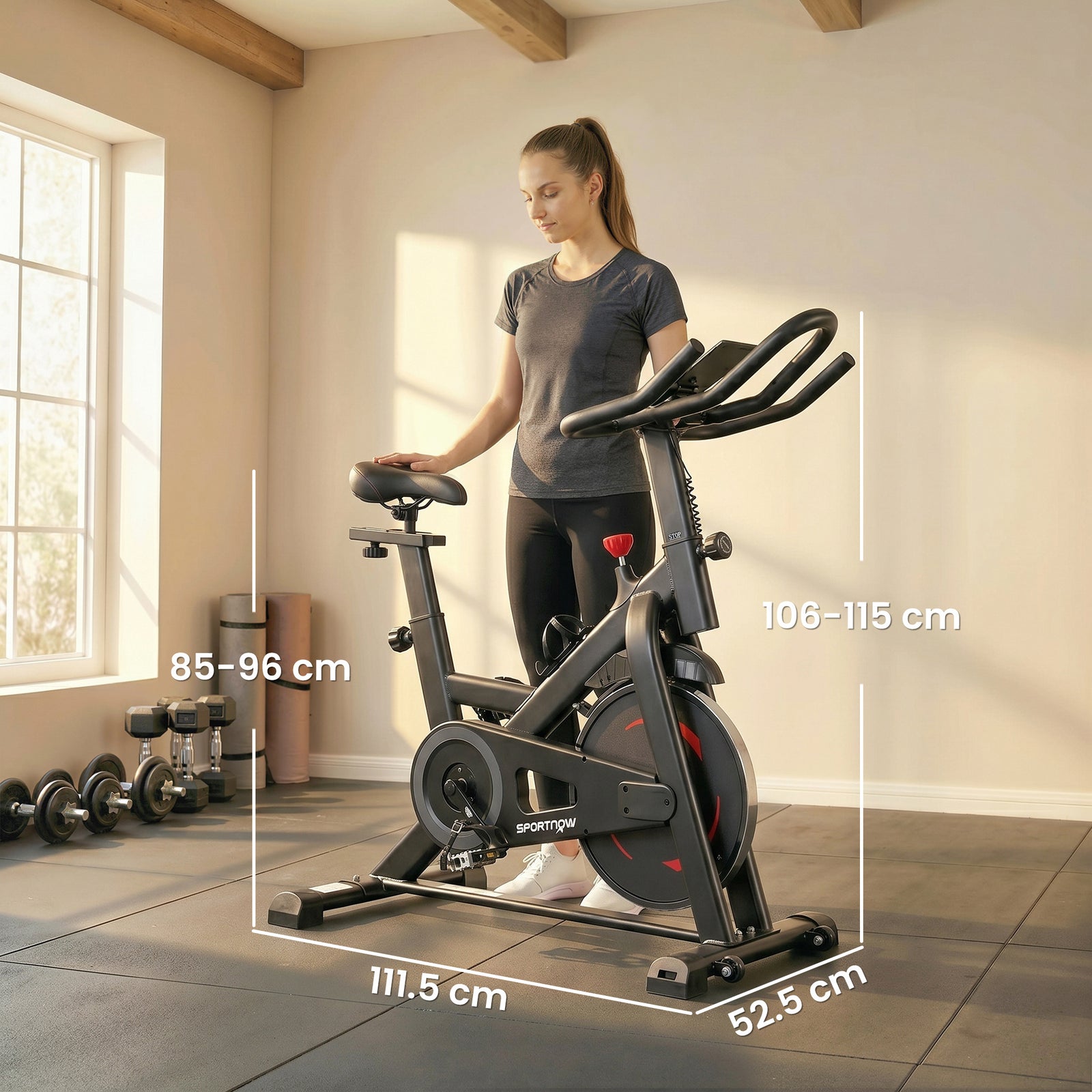 Exercise Bike, Indoor Stationary Bike with Smart APP, 0-100% Magnetic 