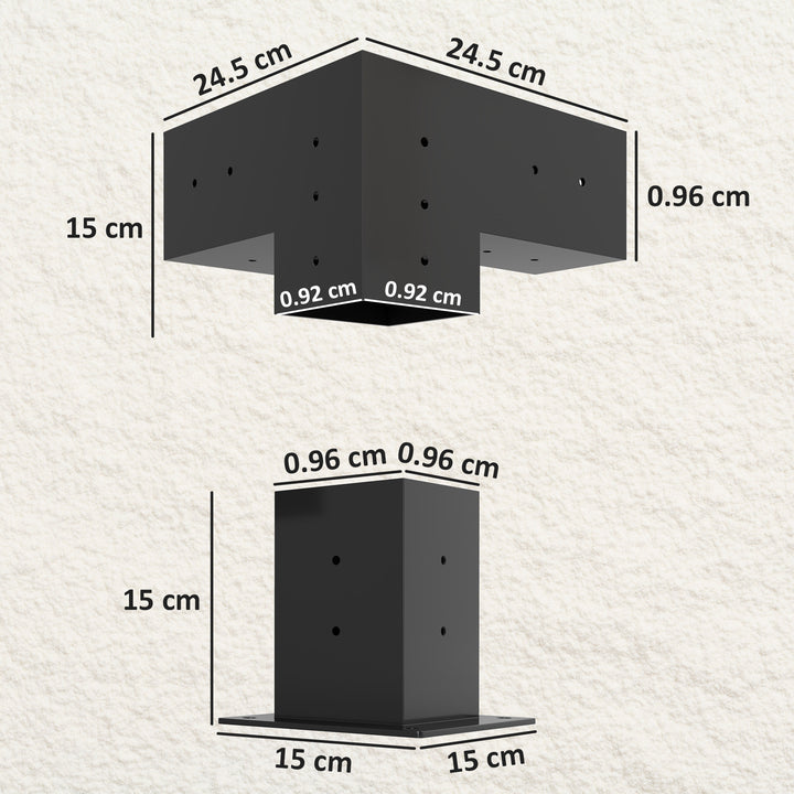 Pergola Kit, DIY Pergola Brackets with 3-Way Pergola Corner Brackets and Post Base for 4" x 4" (Actual 3.6" x 3.6") Lumber, 8 PCS Includes Screws