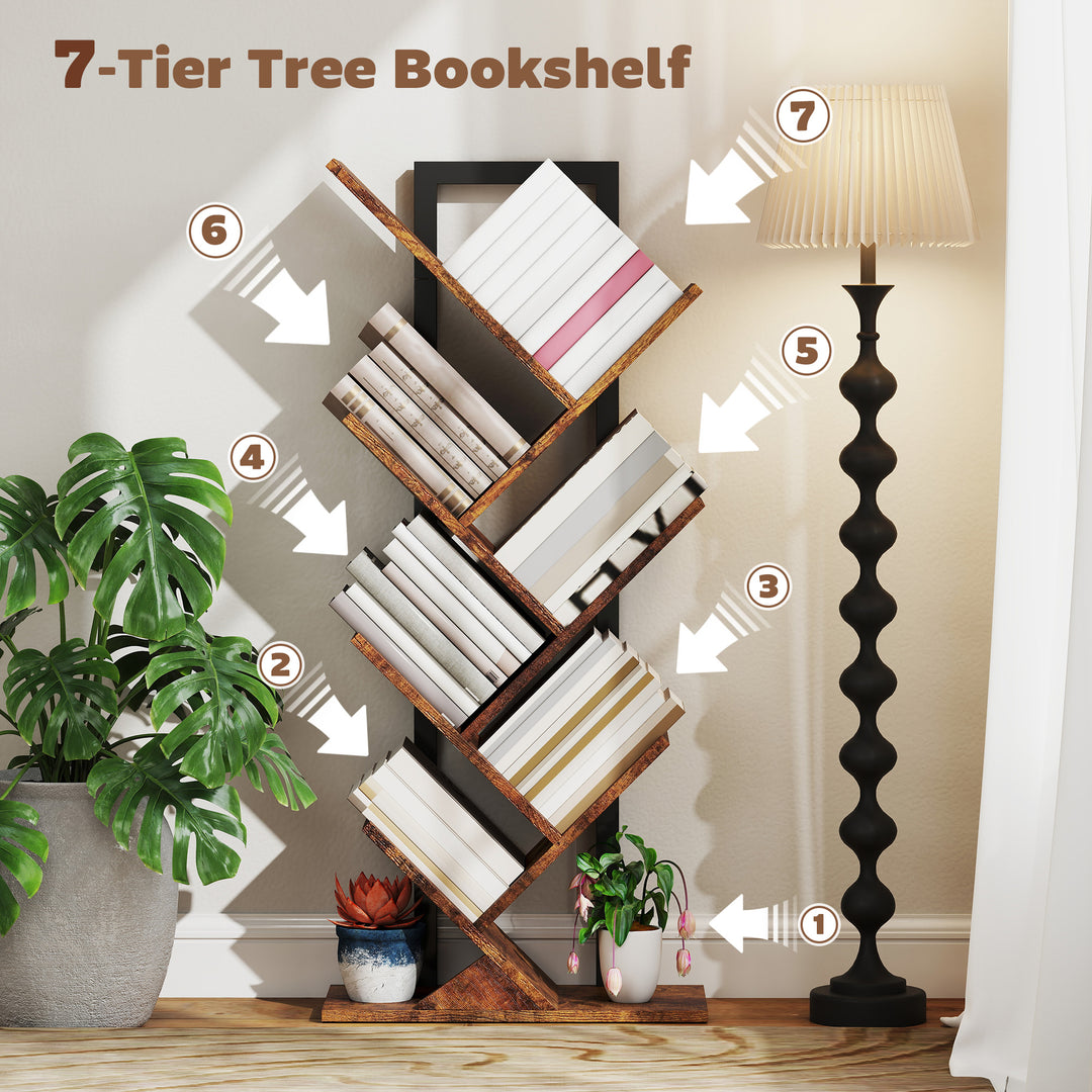Six-Section Tree Bookcase - Wood-Effect