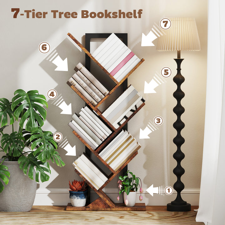 Six-Section Tree Bookcase - Wood-Effect