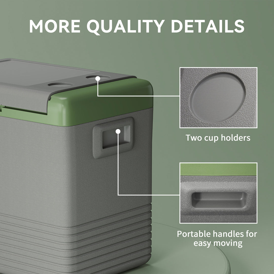 50L Portable Car Refrigerator - Light Green and Grey