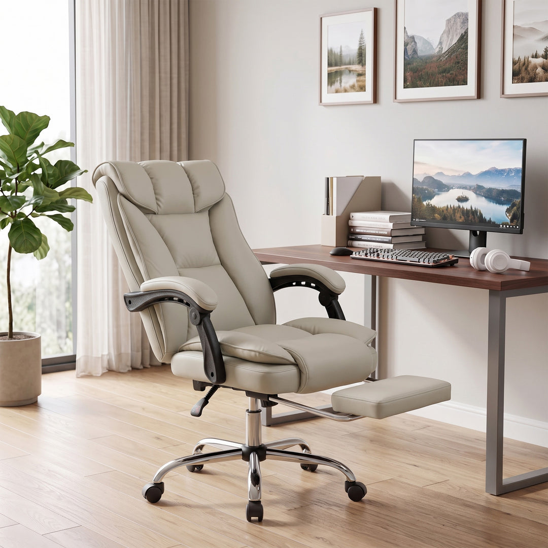 Pet-Friendly Faux Leather Computer Desk Chair, Executive Office Chair 