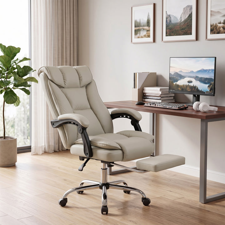 Pet-Friendly Faux Leather Computer Desk Chair, Executive Office Chair 
