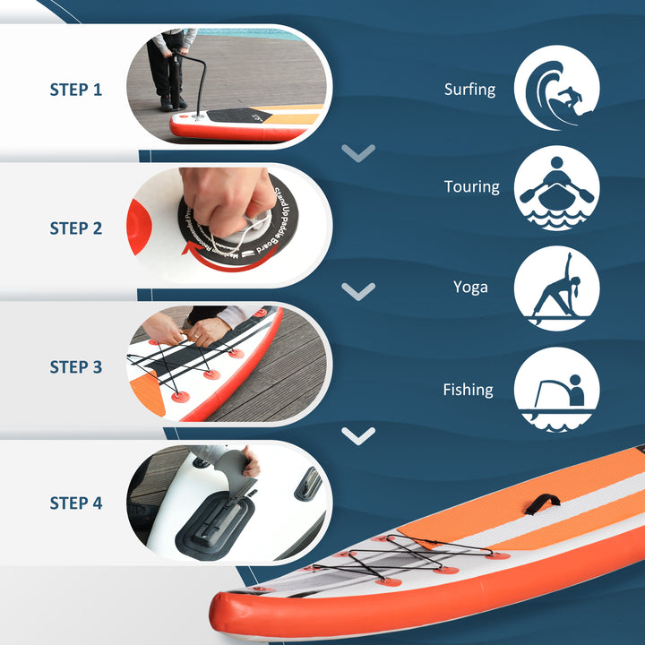 10'6" x 30" x 6" Inflatable Stand Up Paddle Board, Non-Slip Deck Board with Adj Paddle, ISUP Accessories and Carry Bag, for Youth Adults Beginner, White