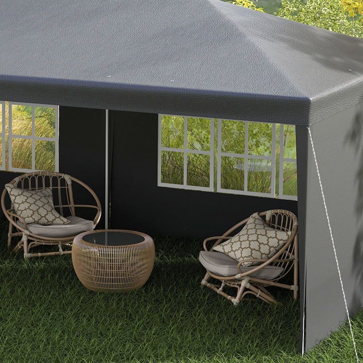 2.95 x 5.83 m Semi-Open Gazebo - Dark Grey