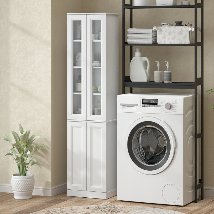 Tall Bathroom Storage Cabinet, 6-Tier Slim Bathroom Cabinet with Adjus