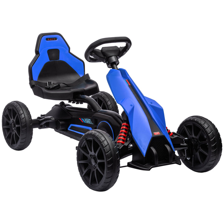 Kids Pedal Go Kart, with Adjustable Seat, EVA Wheels, Seat, Handbrake 