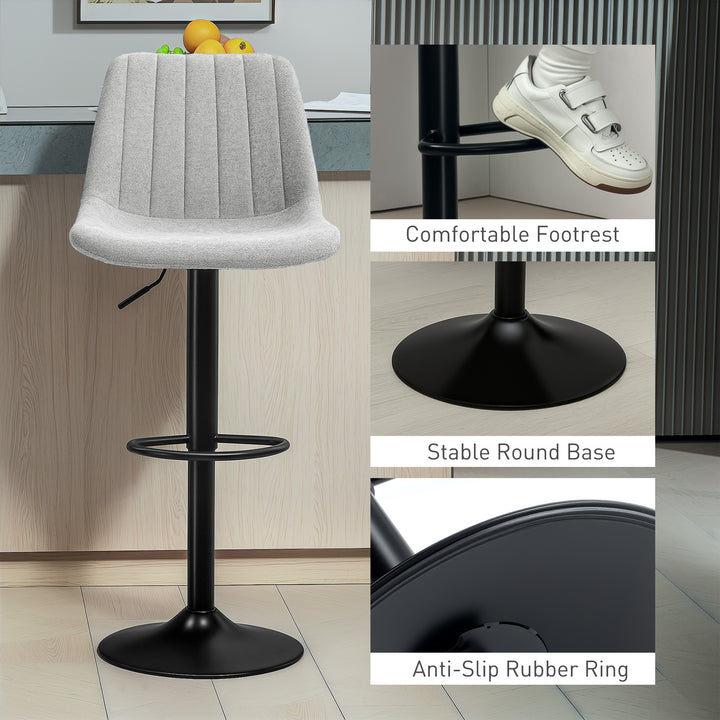Set of Two Chenille-Feel Tub Bat Stools - Grey