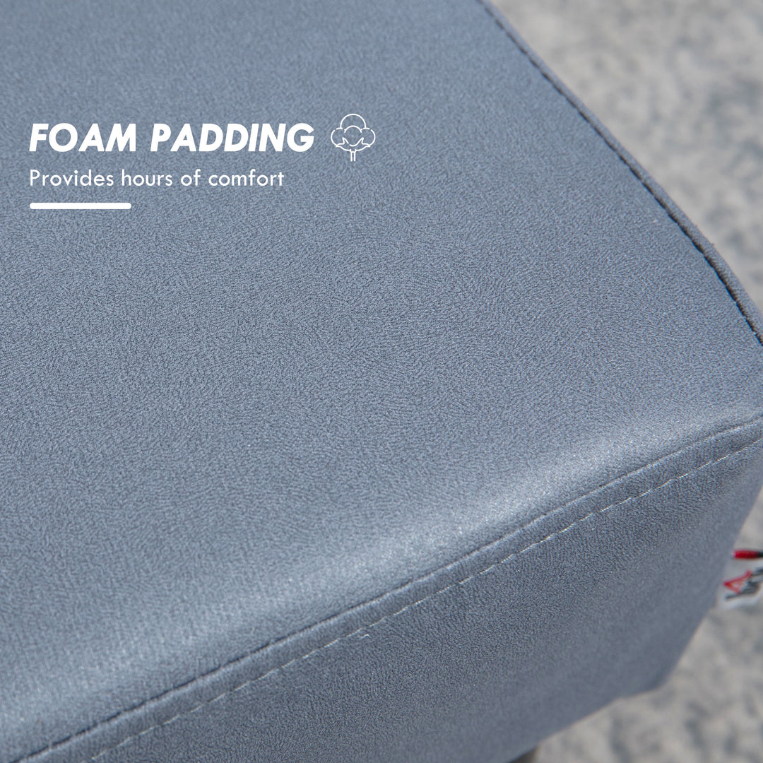 MCL Microfiber Cloth Footstool, Small Foot Rest, Rectangle Sofa Stool for Bedroom Living Room, Grey