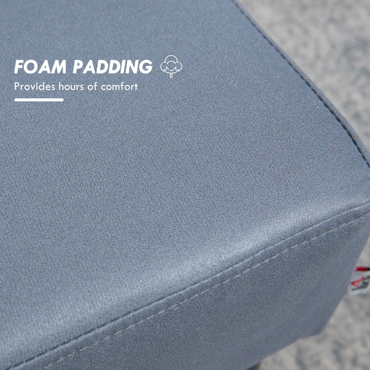 MCL Microfiber Cloth Footstool, Small Foot Rest, Rectangle Sofa Stool for Bedroom Living Room, Grey