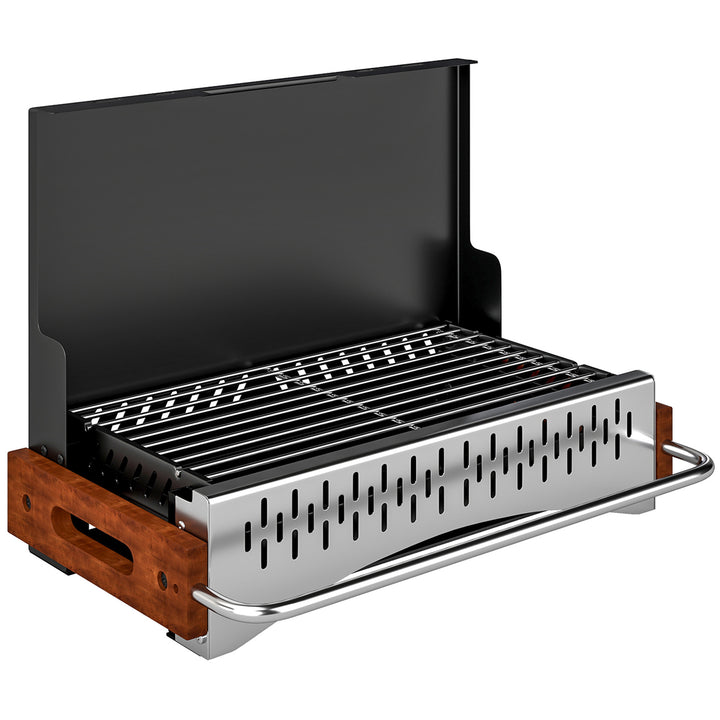 Portable BBQ Grill, Folding Charcoal Barbecue Grill with Removable Cha