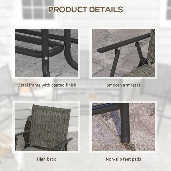 Four-Piece Metal Garden Sofa Set - Mixed Brown