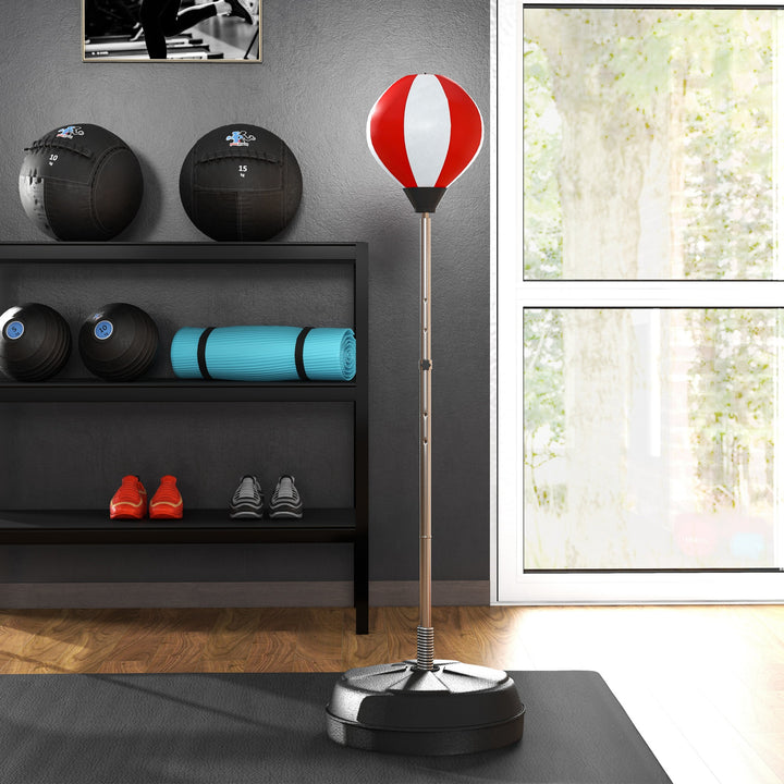 Punching Bag with Stand Boxing Bag Set with Adjustable Height, Red