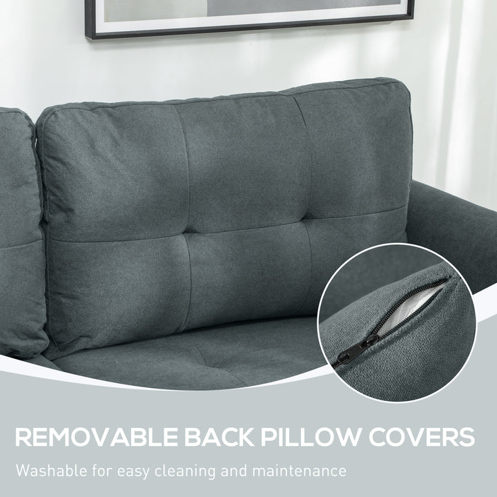 L' Shape Modular Storage Sofa - Dark Grey
