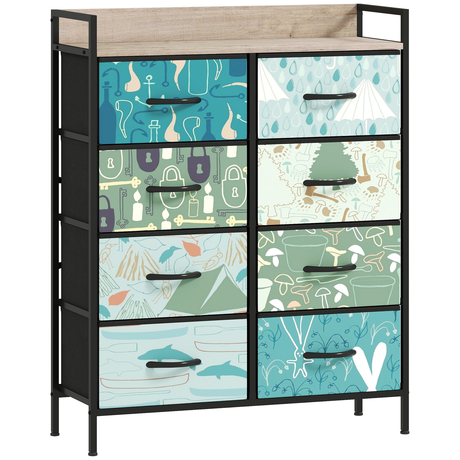 8-Drawer Chest of Drawers - Blue