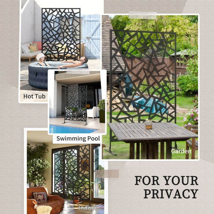 Freestanding Garden Partition Screen Metal Decorative with Expansion S