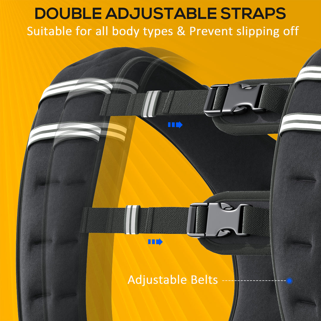 10KG Weighted Vest, Running Weight Vest with Adjustable Straps, Convenient Pocket and Reflective Strips, for Men and Women Cardio Exercise Strength Training Workout