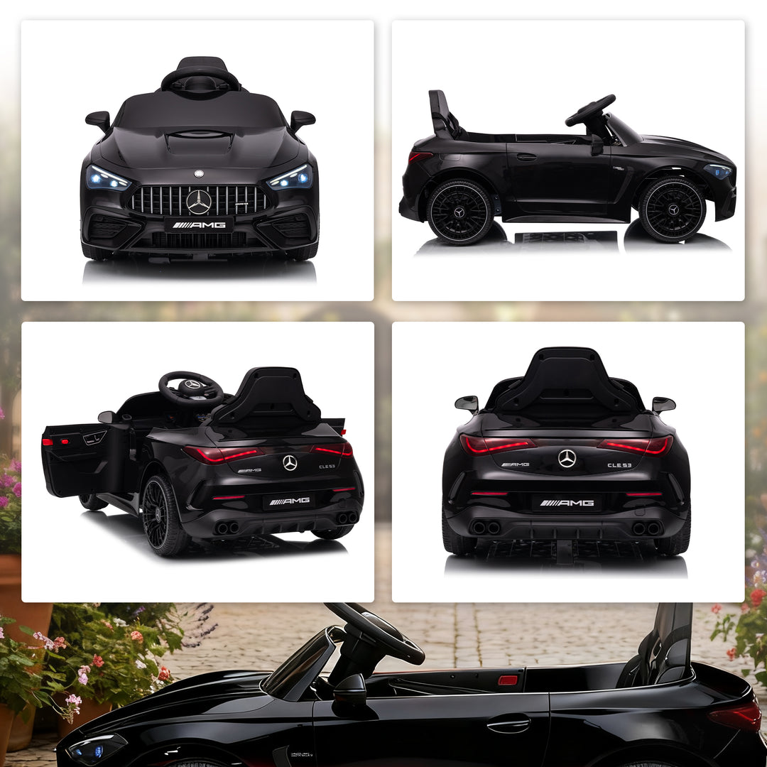 MCL Licensed Mercedes AMG Kids Electric Car, 12V Ride On Car with Dual Motors, Remote Control for 3-6 Years, Black