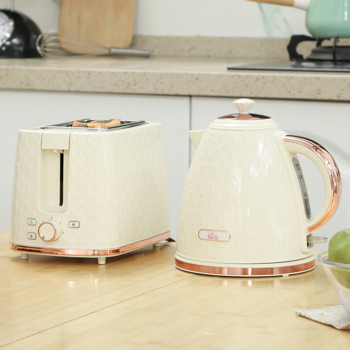 1.7L 3000W Fast Boil Kettle &amp; 2 Slice Toaster Set, Kettle and Toaster Set with Auto Shut Off, Browning Controls