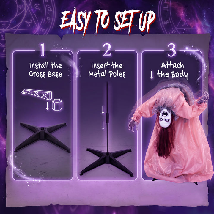 Animated Halloween Ghost, Halloween Animatronics with Creepy Screams, 