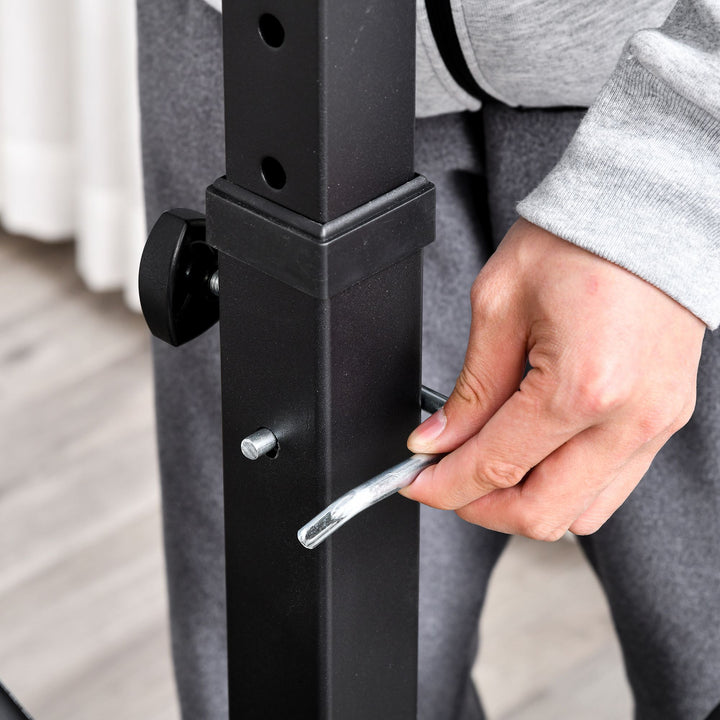 HOMCOM Weight Bench with Adjustable Barbell Rack, Leg Extension, Preacher Curl Pad and 20kg Barbell Set