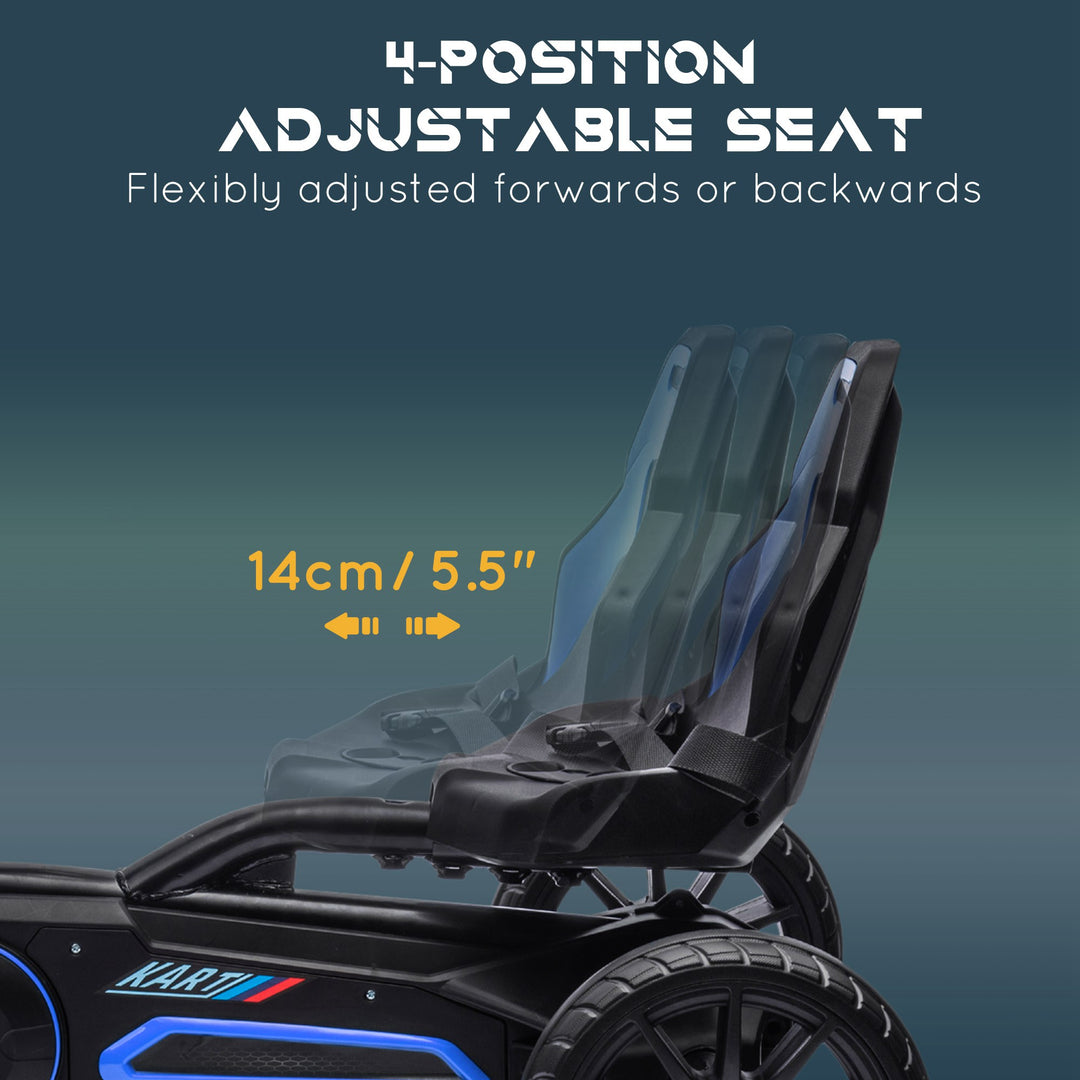 Kids Pedal Go Kart, with Adjustable Seat, EVA Wheels, Seat, Handbrake 