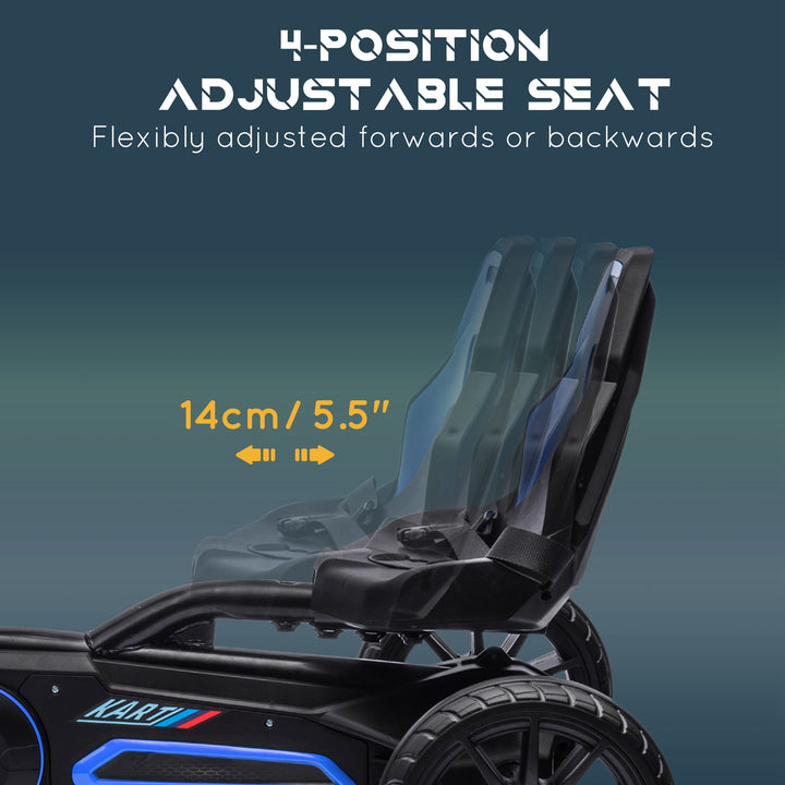 Kids Pedal Go Kart, with Adjustable Seat, EVA Wheels, Seat, Handbrake 