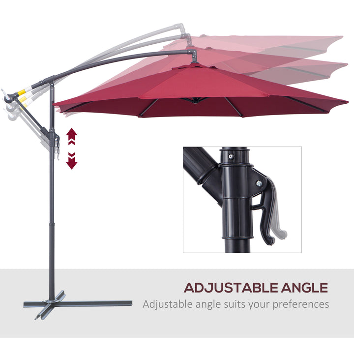 3m Water Resistant Terylene Hanging Parasol Wine Red