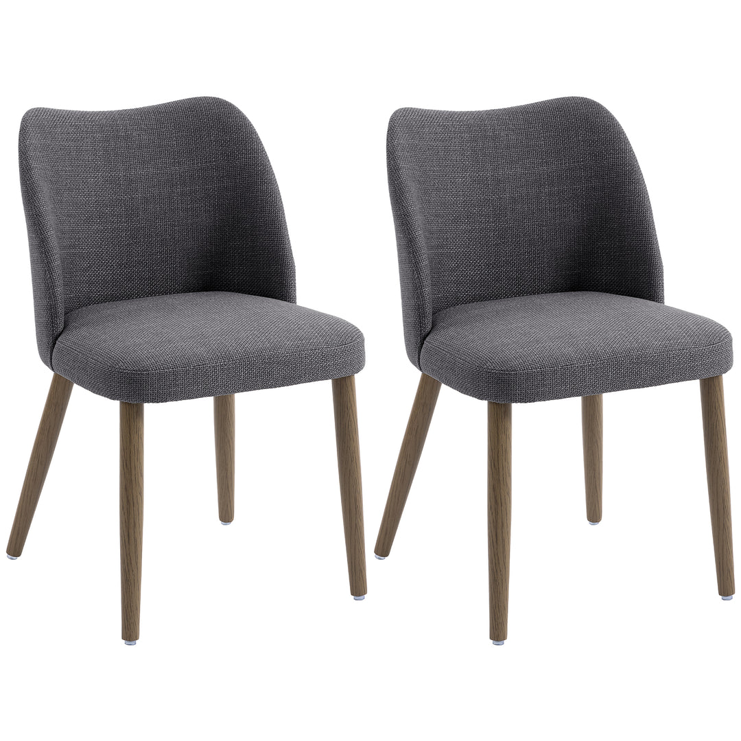 Dining Chairs Set of 2, Linen Upholstered Kitchen Chairs with Padded S