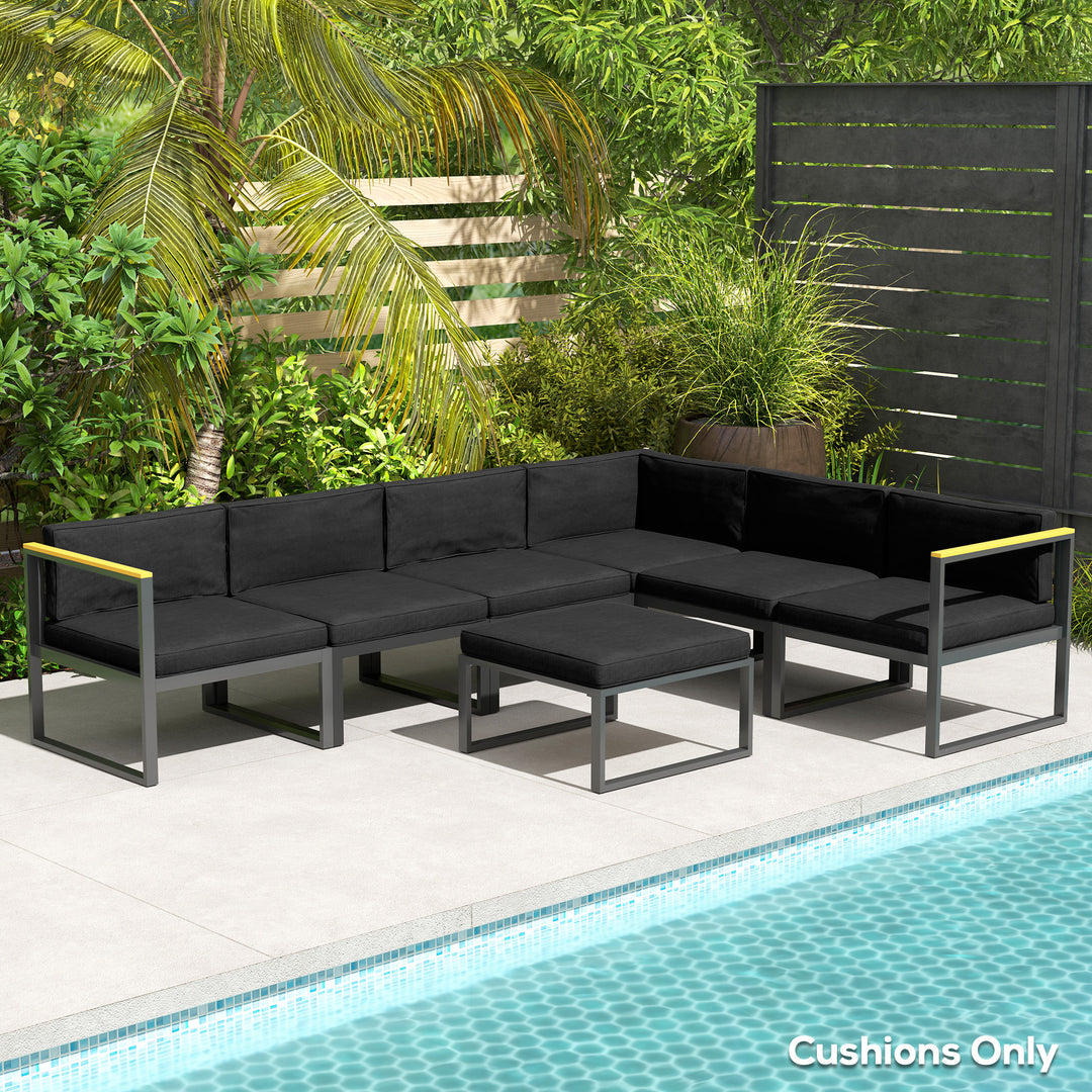 Set of 14 Dining Set Cushions - Black