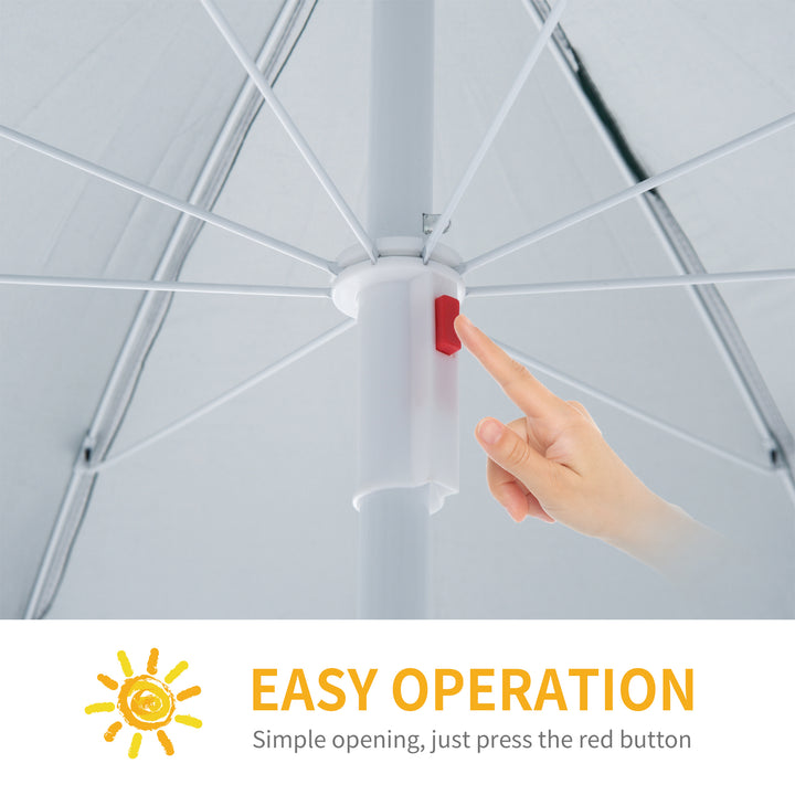 MCL 88" Arc 2.2M Fishing Umbrella Beach Parasol with Sides Brolly Shelter Canopy Shade with FREE Carry Bag Green