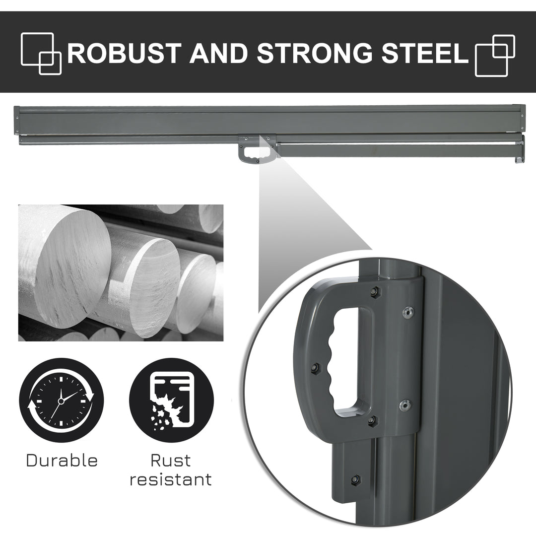 Retractable Sun Side Awning Screen Fence Patio Garden Wall Balcony Screening Panel Outdoor Blind Privacy Divider (3x1.6M, Grey)