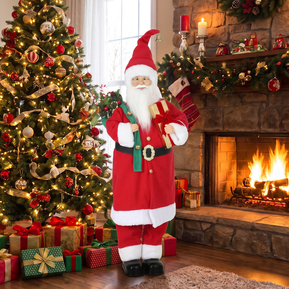 4ft Singing Dancing Santa Claus, Standing Christmas Animated Santa - view 2