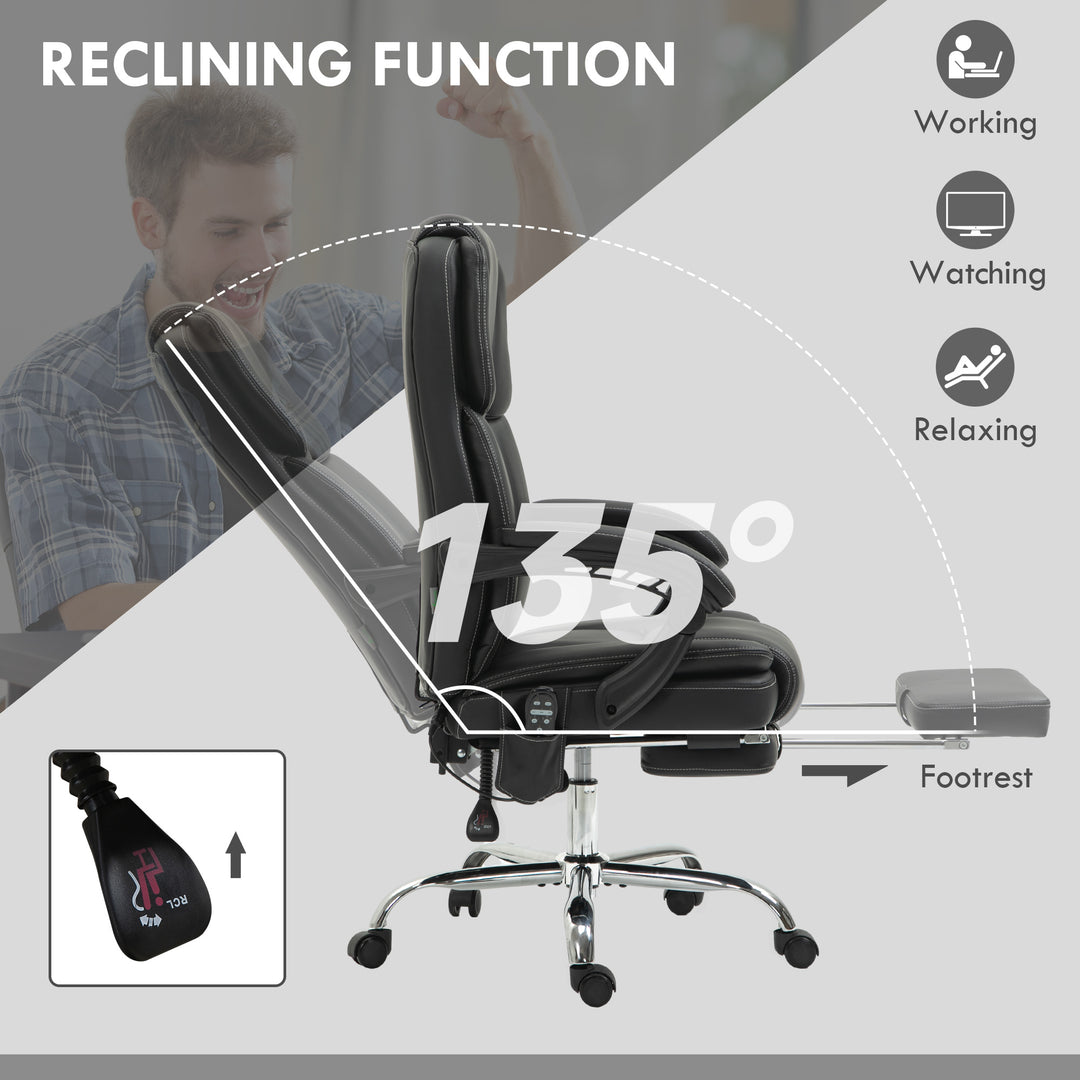 Six Point Vibrating Massage Office Chair - Black