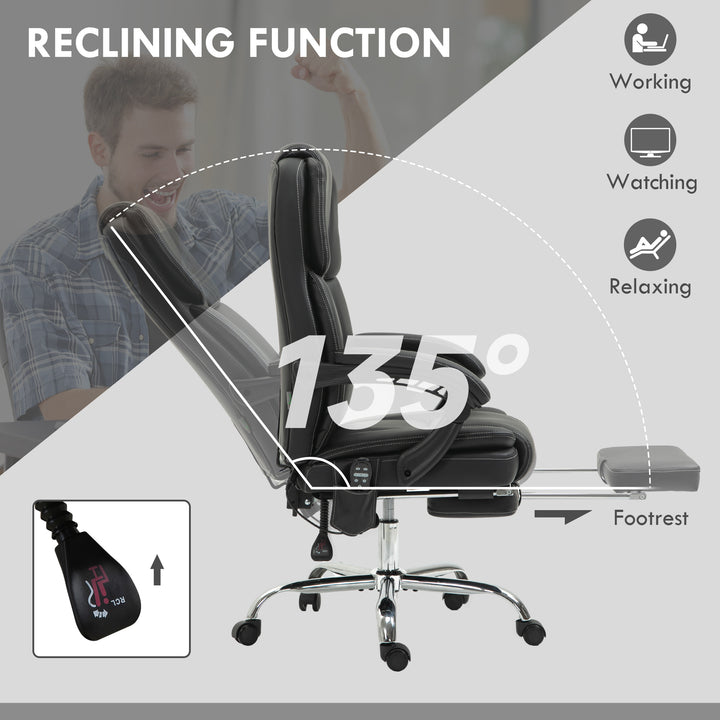 Six Point Vibrating Massage Office Chair - Black