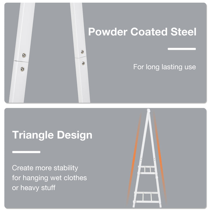 HOMCOM Minimalist Garment Rack: Adjustable Shelving Unit for Hallway Organisation, White | Aosom UK