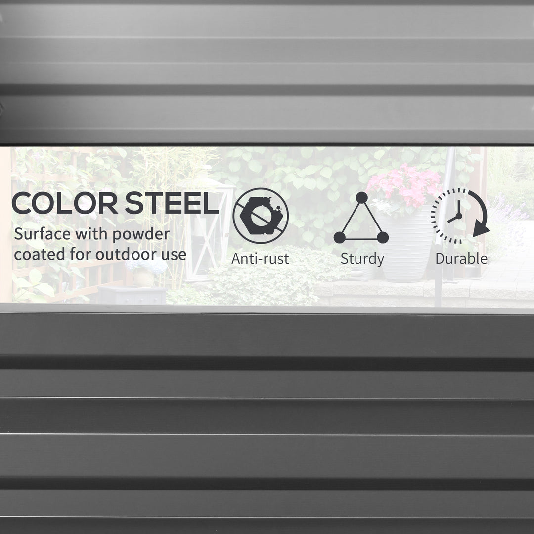 Rectangle Raised Garden Bed Box with Weatherized Steel Frame for Vegetables, Flowers, & Herbs, 120 cm x 60 cm x 30.5 cm, Light Grey