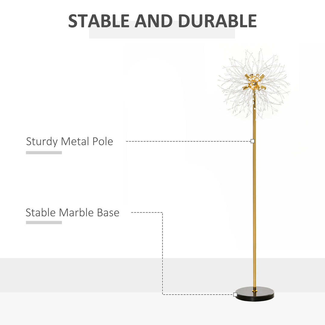 HOMCOM Modern Floor Lamp, Tall Standing Lamp with Dandelion-like Lampshade for Living Room | Aosom UK