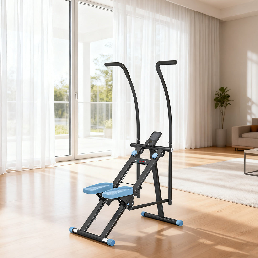 Stair Stepper for Home Gym Exercise, Vertical Climber Machine with LCD Monitor &amp; Adjustable Pedals for Workout