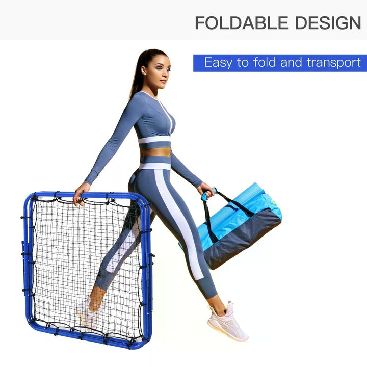 HOMCOM PE Mesh Double-Sided Outdoor Rebounder Net Blue | Aosom UK