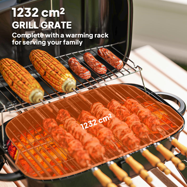 Charcoal Barbecue Grill Folding Portable BBQ Grill for Camping with 12